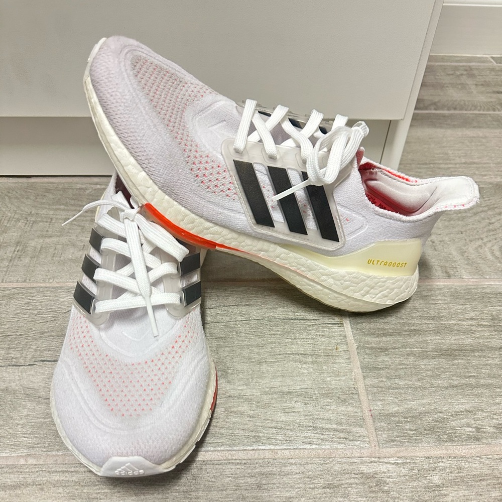 Adidas White Ultraboost Running Shoes